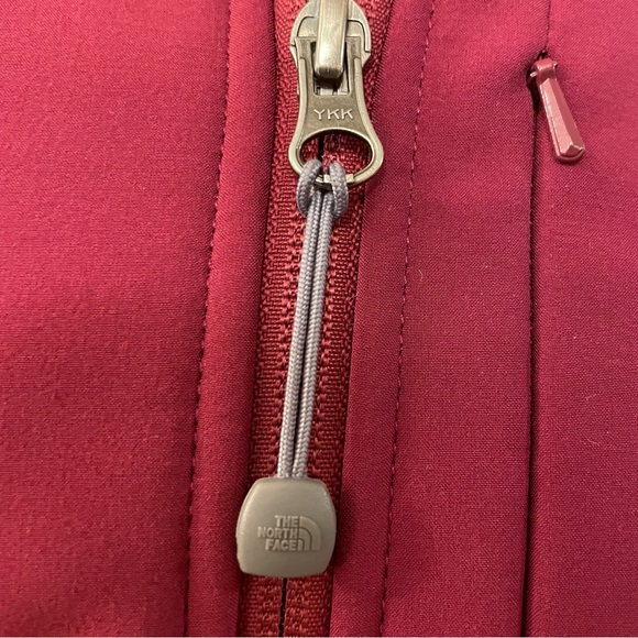 North Face APEX Burgandy Soft Shell Fleece Lined Fall Winter Jacket Size Medium - Picture 9 of 12